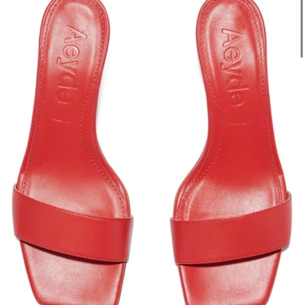 Aeyde Ilvy Leather Mules red - Picture 3 of 9